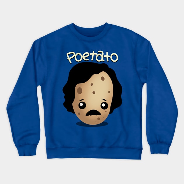 Poetato Funny Retro Vintage Edgar Allan Poe Cute Kawaii Potato Funny Pun Crewneck Sweatshirt by Originals By Boggs